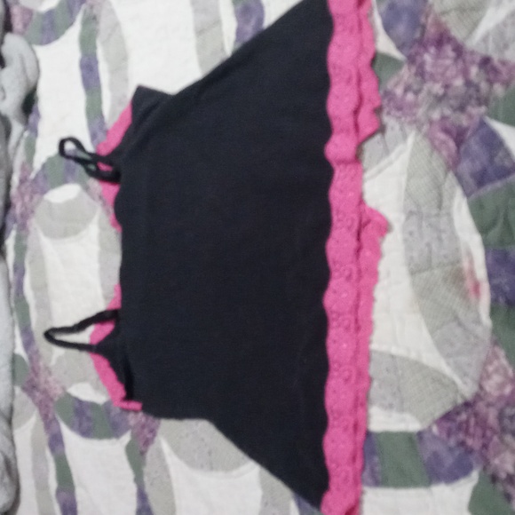 Bnwot!! Baby phat spaghetti strap tank top sz medium in black and pink pink lace - Picture 4 of 12